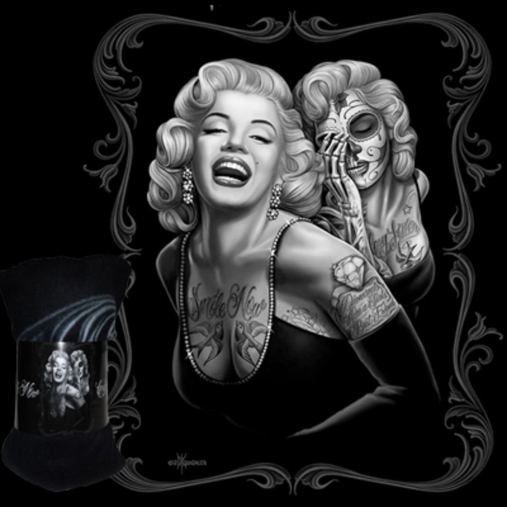 Smile Now Marilyn Monroe JPI Throw blanket Fleece NWT by DGA